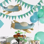Retro Uçak Folyo Balon 78x42 cm - 4