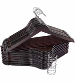 KULVARAVM 24 Adet Elbise Askısı Kıyafet Askısı Plastik Askı Ahşap Görünümlü Askı - 1