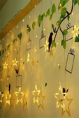 GOLDENSTAR Yıldızlı Perde Salkım Saçaklı Led Işıklar Animasyonlu - 3