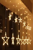 GOLDENSTAR Yıldızlı Perde Salkım Saçaklı Led Işıklar Animasyonlu - 1