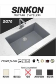 SİNKON Gri Granit Evye 77x47,5 - SG70 - Sinkon - 1