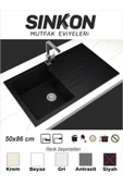 SİNKON Siyah Granit Evye 50x86 - SG86 - Sinkon - 1