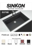 SİNKON Antrasit Granit Evye 77x53 - SG70B - Sinkon - 1