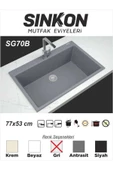 SİNKON Gri Granit Evye 77x53 - SG70B - Sinkon - 1