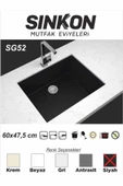 SİNKON Siyah Granit Evye 60x47,5 - SG52 - Sinkon - 1
