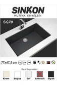 SİNKON Antrasit Granit Evye 77x47,5 - SG70 - Sinkon - 1