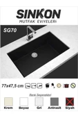 SİNKON Siyah Granit Evye 77x47,5 - SG70 - Sinkon - 1