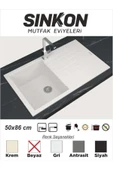 SİNKON Beyaz Granit Evye 50x86 - SG86 - Sinkon - 1
