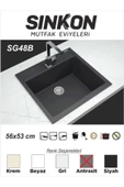 SİNKON Antrasit Granit Evye 56x53 - SG48B - Sinkon - 1