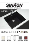 SİNKON Siyah Granit Evye 56x53 - SG48B - Sinkon - 1