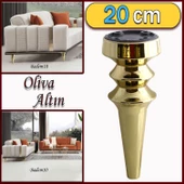 Oliva Mobilya Kanepe Koltuk Tv Ünitesi Baza Ayağı Zigon Orta Sehpası Ayak Ayakları 20 cm Altın thumbnail 1