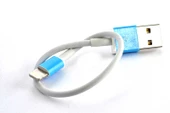 iPhone Lightning Beyaz 25-30 Cm Kısa Usb Kablo Powerbank Kablosu - 1