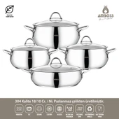 Amboss 13 Parça Paslanmaz Çelik Stone Tencere Seti thumbnail 2