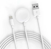 iPhone  Akıllı Saat Lightning-Wireless USB Şarj Kablosu 1.2m - 1