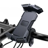 Polham Motosiklet,Bisiklet ve Scooter İçin Gidon Uyumlu Telefon Tutucu,360 Derece Dönebilen Darbe Emici - 1