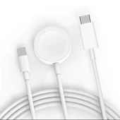Akıllı Saat Wireless To Lightning Type-C Şarj Kablosu 1.2m iPhone - 1