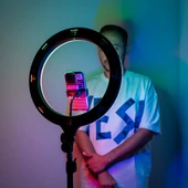 MJ38 RGB 25W Ring Light Canlı Yayın 38cm USB'li ve Telefon Stand - 7