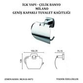 İGK YAPI - ÇELİK BANYO MİLANO GENİŞ KAPAKLI TUVALET KÂĞITLIĞI (MLN10-007) - 4