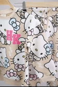 KIZ ÇOCUK OKULA DÖNÜŞ SIFIR YAKA HELLO KİTTY ÇİÇEK DESENLİ PAMUK EŞOFMAN TAKIMI - 3