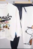 YENİ SEZON PEANUST SNOOPY MODELLİ BİSİKLET YAKA PAMUK EŞOFMAN TAKIMI - 3
