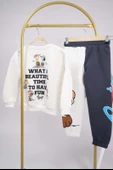 YENİ SEZON PEANUST SNOOPY MODELLİ BİSİKLET YAKA PAMUK EŞOFMAN TAKIMI - 4