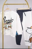 YENİ SEZON PEANUST SNOOPY MODELLİ BİSİKLET YAKA PAMUK EŞOFMAN TAKIMI - 2