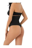 Lazer Kesim Yüksek Bel String Toparlayıcı Tanga Külot Korse - 5