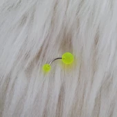 Şeffaf Fosforlu Sarı Göbek Piercingi - 1