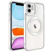iPhone 11 Kılıf Magsafe Wireless Şarj Özellikli Setro Silikon - 6