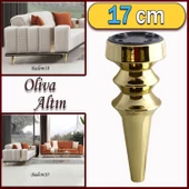 Oliva Mobilya Kanepe Koltuk Tv Ünitesi Baza Ayağı Zigon Orta Sehpası Ayak Ayakları Altın 17 cm thumbnail 1