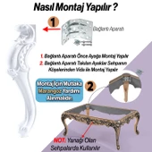 Beyaz Renk Plastik 4 Adet Valenta Sehpa Ayağı 47 cm Mobilya Zigon Çay Orta Sehpası Ayak Ayakları - 7