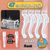 Beyaz Renk Plastik 4 Adet Valenta Sehpa Ayağı 47 cm Mobilya Zigon Çay Orta Sehpası Ayak Ayakları - 1