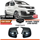 Fiat Ulysse 2022 Sonrası Uyumlu Batman Yarasa Ayna Kapağı Piano Black ABS Plastik Sağ Sol Takım - 1