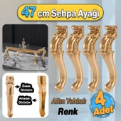 Altın Yaldızlı 4 Adet Valenta Plastik 47 cm Sehpa Ayağı Mobilya Zigon Çay Orta Sehpası Ayak Ayakları - 1