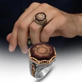 Ayetel Kursi Hat Yazılı 925 Gümüş Erkek Yüzük thumbnail 1