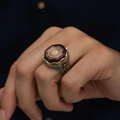 Ayetel Kursi Hat Yazılı 925 Gümüş Erkek Yüzük thumbnail 4