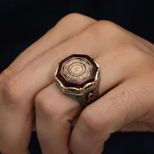 Ayetel Kursi Hat Yazılı 925 Gümüş Erkek Yüzük thumbnail 7