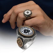 Teşklilatı Mahsusa Armalı 925 Gümüş Erkek Yüzük thumbnail 1