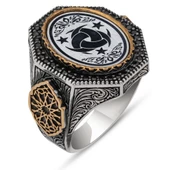 Teşklilatı Mahsusa Armalı 925 Gümüş Erkek Yüzük thumbnail 2