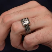 Ayyıldız Bayrak Desenli 925 Gümüş Yüzük - 3