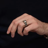 Ayyıldız Bayrak Desenli 925 Gümüş Yüzük - 5