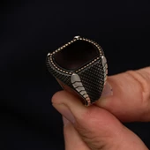 Oniks Siyah Taşlı İsimli 925 Gümüş Erkek Yüzük thumbnail 4