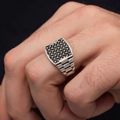 Kordon Modeli Taşsız 925 Gümüş Erkek Yüzük thumbnail 3