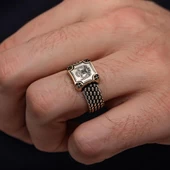 Selçuklu Devleti Çift Başlı Kartal 925 Gümüş Erkek Yüzük thumbnail 9