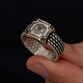 Selçuklu Devleti Çift Başlı Kartal 925 Gümüş Erkek Yüzük thumbnail 10