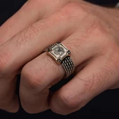 Selçuklu Devleti Çift Başlı Kartal 925 Gümüş Erkek Yüzük thumbnail 8