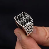 Kordon Modeli Taşsız 925 Gümüş Erkek Yüzük thumbnail 5