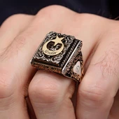 Ayyıldız Desenli İsimli 925 Gümüş Erkek Yüzük thumbnail 3