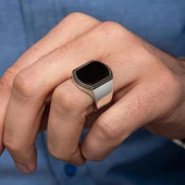 Siyah Oniks Taşlı 925 Gümüş Yüzük thumbnail 4