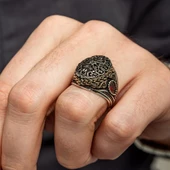 Sarmaşık Desenli 925 Gümüş Erkek Yüzük thumbnail 6